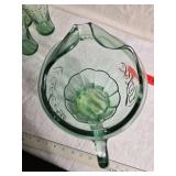 Coca-Cola Georgia Green Glass Pitcher Set with 4 Glasses