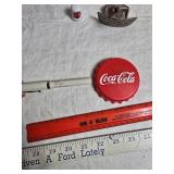 Coca-Cola Memorabilia: Bottle Openers, Spoon, Toy Truck and Including Decorative Display Case