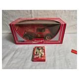 Coca-Cola Collectible Set: Die-Cast Ford Roadster and Playing Cards