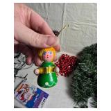 Christmas Decor Collection: Santa Dolls, Ornaments, Garland & Sing-Along VHS
