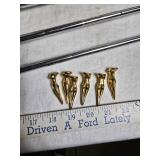 Vintage Golf Club Set with Leather and Canvas Bag and Brass Golf Tee Figurines