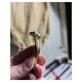 Vintage Golf Club Set with Leather and Canvas Bag and Brass Golf Tee Figurines