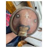 Vintage Golf Club Set with Leather and Canvas Bag and Brass Golf Tee Figurines