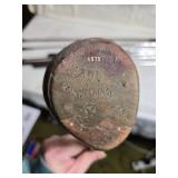 Vintage Golf Club Set with Leather and Canvas Bag and Brass Golf Tee Figurines