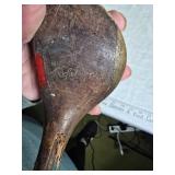 Vintage Golf Club Set with Leather and Canvas Bag and Brass Golf Tee Figurines