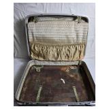Vintage Hard Shell and Tapestry Suitcases - Set of 2