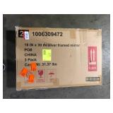 Glacier Bay 18 in. W x 30 in. H Oval Shape Aluminum Framed Wall Bathroom Vanity Mirror in Silver (Screws Not Included) Customer Returns See Pictures