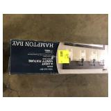 Hampton Bay Regan 29.13 in. 4-Light Espresso Bronze Vanity Light with Clear Glass Shades    Customer Returns See Pictures