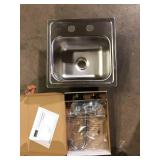 Elkay 15 in. Drop-in Single Bowl 20-Gauge Durable Satin Stainless Steel Kitchen Sink Kit w/ Faucet  Customer Returns See Pictures