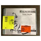 Glacier Bay Aragon 3 Handle 1-Spray Tub and Shower Faucet 1.8 GPM in Chrome (Valve Included)   Customer Returns See Pictures