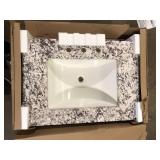 Home Decorators Collection 31 in. W x 22 in. D Cultured Marble White Rectangular Single Sink Vanity Top in Bianco Antico     Customer Returns See Pictures