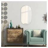 Glacier Bay 18 in. W x 30 in. H Oval Shape Aluminum Framed Wall Bathroom Vanity Mirror in Silver (Screws Not Included) Customer Returns See Pictures