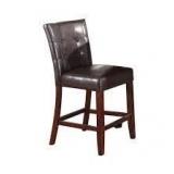 Acme Furniture Britney Espresso and Walnut PU with Button Tufted Counter Height Chair (Set of 2)   Customer Returns See Pictures