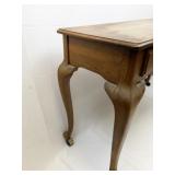 Vintage Three Drawer Wooden Entryway/Console Table with Wheels