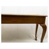 Vintage Three Drawer Wooden Entryway/Console Table with Wheels