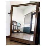 Solid Dark Wood Decorative Mirror - Almost 4 feet tall!