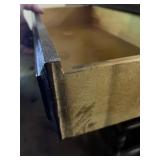 Vintage Two Drawer Wooden Console Table with Nesting seats/stools.