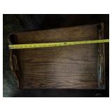 Vintage Two Drawer Wooden Console Table with Nesting seats/stools.