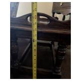 Vintage Two Drawer Wooden Console Table with Nesting seats/stools.