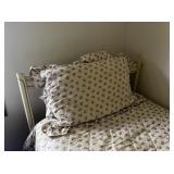 French Provincial Style Twin Bed Frame/Mattress/Boxspring Set with Pink Floral Duvet Set