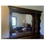 Solid Wooden Decorative Mirror with Three Shelves for Vanity/Dresser