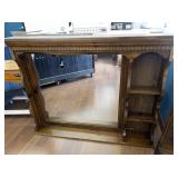 Solid Wooden Decorative Mirror with Three Shelves for Vanity/Dresser
