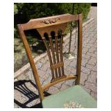 Wooden Chair with Floral Embroidered Seat