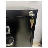 Black Metal 4 Drawer Filing Cabinet - Excellent Condition! Locks!