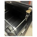 Black Metal 4 Drawer Filing Cabinet - Excellent Condition! Locks!