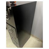 Black Metal 4 Drawer Filing Cabinet - Excellent Condition! Locks!
