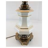 Tall Vintage STIFFEL White Porcelain Lamp with Shade