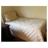 French Provincial Style Twin Bed Frame/Mattress/Boxspring Set with Pink Floral Duvet Set