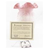 FENTON 8" Rosalene Satin Daffodil Vase