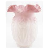 FENTON 8" Rosalene Satin Daffodil Vase