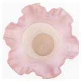 FENTON 8" Rosalene Satin Daffodil Vase