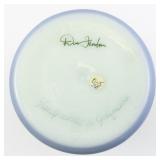 FENTON 9.5" Opaque Sea Green Glass Floral Hand Painted Vase ***LIMITED EDITON #449/500***