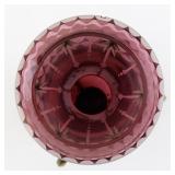 FENTON 9" Cranberry Hand painted Amphora Vase & Stand ***LIMITED EDITION #168/400***