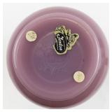 FENTON 7" Rose Quartz Sand Carved Vase: Little Girl Blowing Dandelions ***LIMITED EDITION #496/1500***