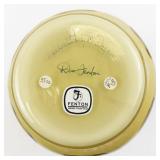 FENTON 8.5" Gold Overlay Iridized Satin Hand painted Floral Pinch Vase.