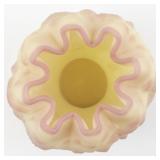 FENTON Pink Satin Rose Burmese Rose Bowl.