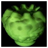 FENTON Pink Satin Rose Burmese Rose Bowl.