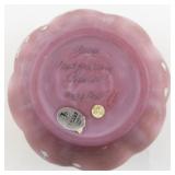 1992 FENTON Rosalene Satin Twining Floral Hand painted Vase.