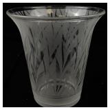 FENTON 6" San Toy Etched Leaf Design Vase.