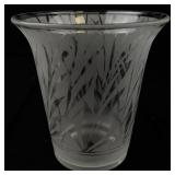 FENTON 6" San Toy Etched Leaf Design Vase.
