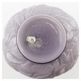 FENTON 8" 95th Anniversary Lavender Overlay Waterlily Swan Vase.