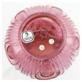 FENTON 8"  Mary Gregory Cranberry Hand painted Cranberry Drapery Ruffle Vase.