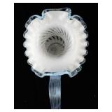 FENTON 9" Poppy Spiral Optic "90th Anniversary" Hand painted Pitcher. -Measures: 9.5x7.5