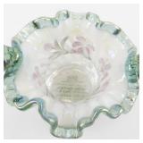 1995 FENTON 8.5" 90th Anniversary Azalea Spiral Optic Signed Hand pained Basket.
