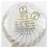 1995 FENTON 8.5" 90th Anniversary Azalea Spiral Optic Signed Hand pained Basket.