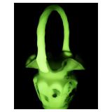 FENTON Rose Burmese Open Heart Arches Hand painted Twisted Handle Basket.